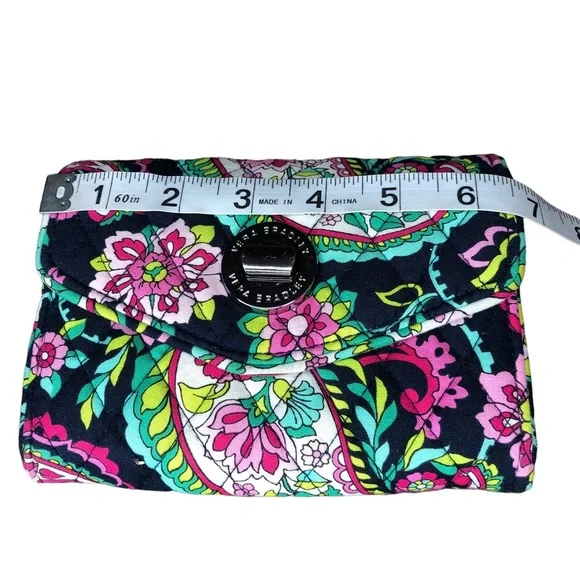 Vera Bradley Turnlock Wallet Paisley Petal Floral Organize - Picture 6 of 9
